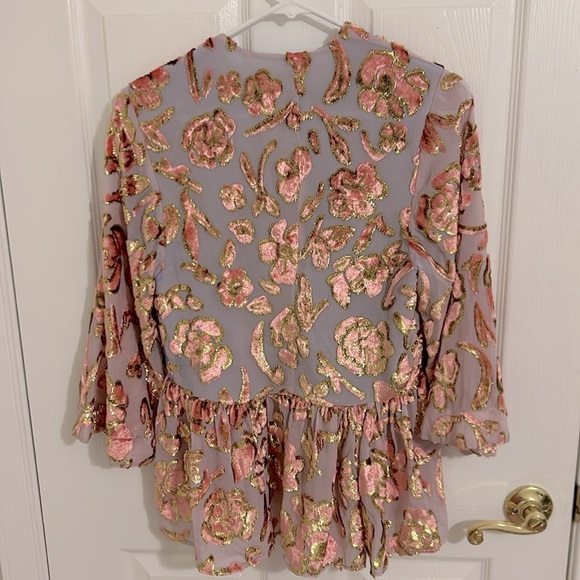 Stine Goya Palmer Blouse Rosemary Banana Leaf Metallic Blouse - Picture 10 of 14